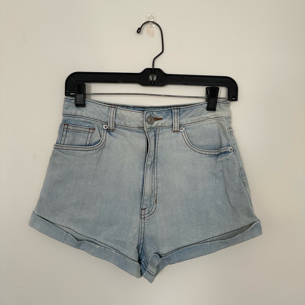 High Waisted Light Wash Shorts